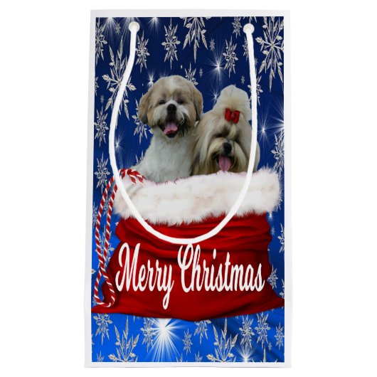 Shih tzu Gift Bag Kerstmis Klein Cadeauzakje (Voorkant)
