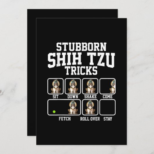 Shih Tzu Gift |Stubborn Dog Tricks Hondenliefhebbe Bedankkaart (Voorkant / Achterkant)