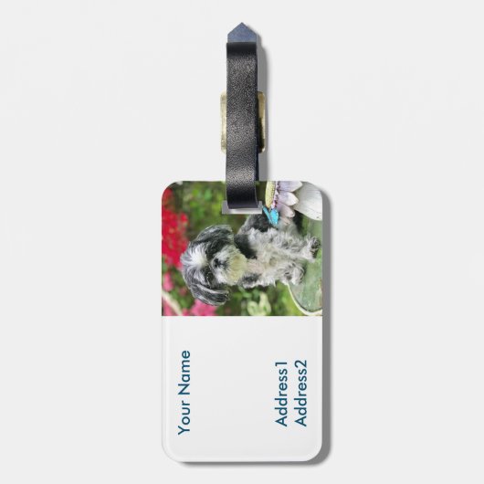 Shih Tzu Girl Bagagelabel (Achterkant verticaal)