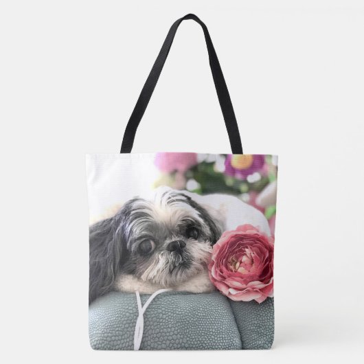 Shih Tzu Girl Grote Canvas tas (Voorkant)