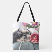 Shih Tzu Girl Grote Canvas tas (Achterkant)