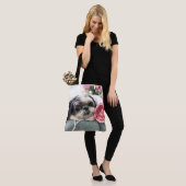 Shih Tzu Girl Grote Canvas tas (Op model)