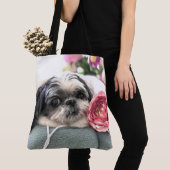 Shih Tzu Girl Grote Canvas tas (Dichtbij)