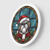 Shih Tzu Glas in lood Kerst Grote Klok (Hoek)