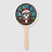 Shih Tzu Glas in lood Kerst Handwaaier (Achterkant)
