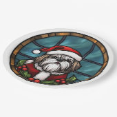 Shih Tzu Glas in lood Kerst Papieren Bordje (Gekanteld)