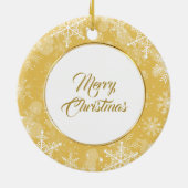 Shih Tzu Gold Snowflake Border Keramisch Ornament (Achterkant)