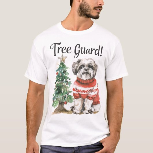 Shih Tzu Grappige Kerst T-shirt (Voorkant)