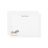 Shih Tzu Gray Border Personalized Notitiekaartje (Voorkant / Achterkant in situ)