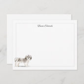 Shih Tzu Gray Border Personalized Notitiekaartje (Voorkant / Achterkant)
