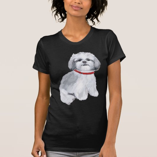 Shih Tzu Grijs en Wit T-shirt (Voorkant)