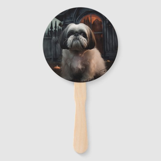 Shih Tzu Halloween eng Handwaaier (Voorkant)