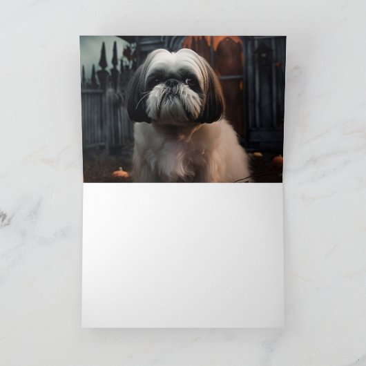 Shih Tzu Halloween eng Kaart (Binnen)