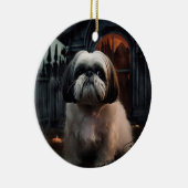 Shih Tzu Halloween eng Keramisch Ornament (Rechts)
