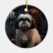 Shih Tzu Halloween eng Keramisch Ornament (Voorkant)