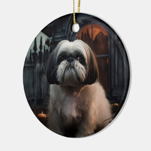 Shih Tzu Halloween eng Keramisch Ornament