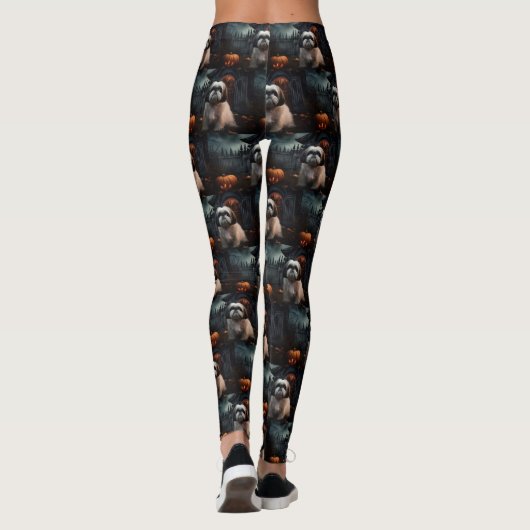 Shih Tzu Halloween eng Leggings (Achterkant)