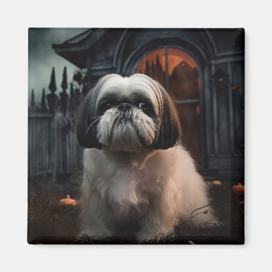 Shih Tzu Halloween eng Magneet (Voorkant)