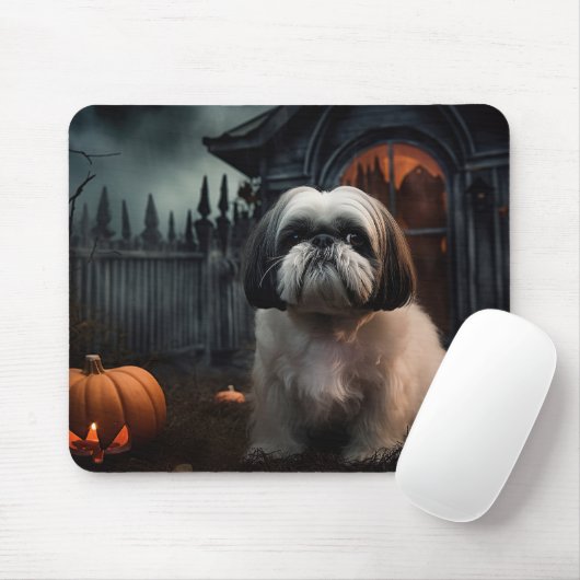 Shih Tzu Halloween eng Muismat (Met muis)