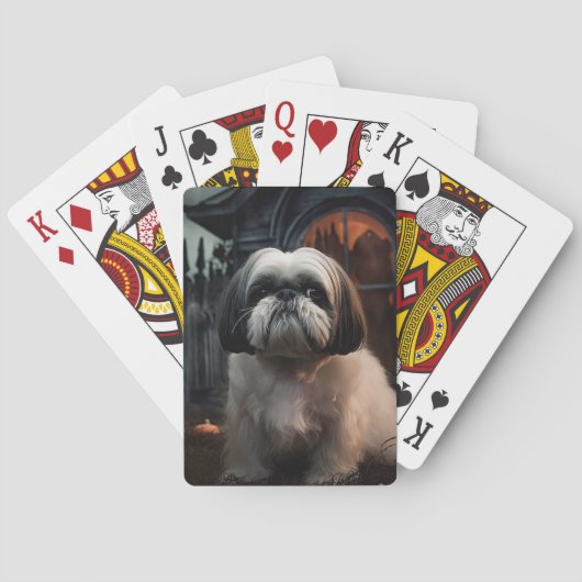 Shih Tzu Halloween eng Pokerkaarten (Achterkant)