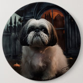 Shih Tzu Halloween eng Ronde Button 6,0 Cm (Voorkant)