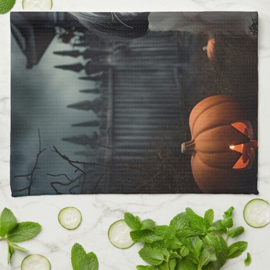 Shih Tzu Halloween eng Theedoek (Gevouwen)