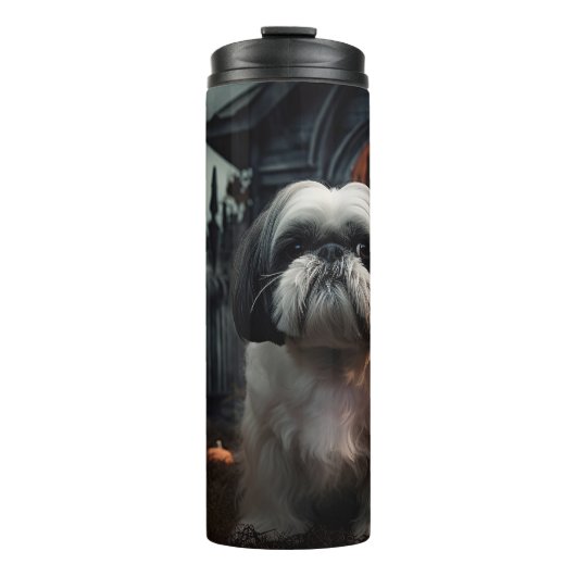 Shih Tzu Halloween eng Thermosbeker (Voorkant)