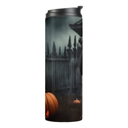 Shih Tzu Halloween eng Thermosbeker (Gedraaid links)