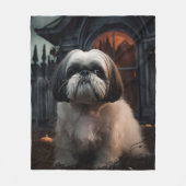 Shih Tzu Halloween Griezelen Fleece Deken (Voorkant)