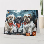 Shih Tzu Halloween Griezelig Kaart (Voorkant)