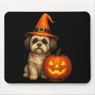 Shih Tzu Halloween Pompoen Honden Kostuum Familie Muismat