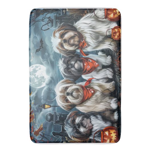 Shih Tzu Halloween Spooky Badmat (Voorkant Verticaal)