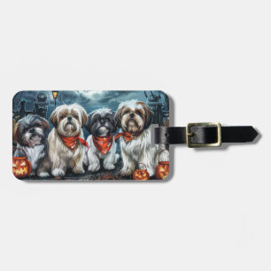 Shih Tzu Halloween Spooky Bagagelabel