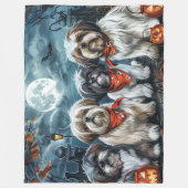 Shih Tzu Halloween Spooky Fleece Deken (Voorkant)
