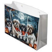 Shih Tzu Halloween Spooky Groot Cadeauzakje (Achterkant Gekanteld)