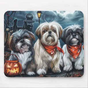 Shih Tzu Halloween Spooky Muismat