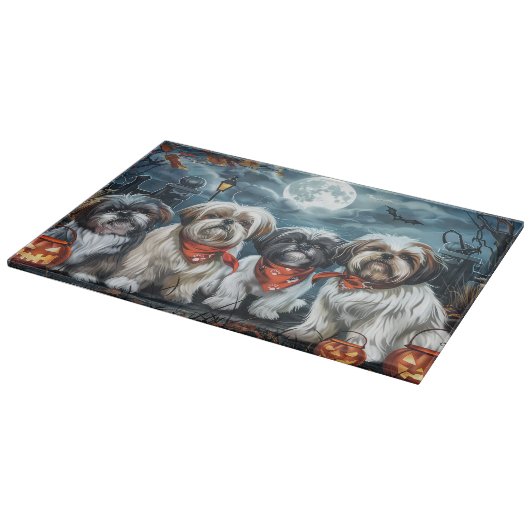 Shih Tzu Halloween Spooky Snijplank (Hoek)