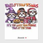 Shih Tzu Halloween Thanksgiving Kerstklassieker Sticker (Vel)