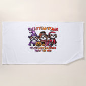 Shih Tzu Halloween Thanksgiving Kerstklassieker Strandlaken (Voorkant)