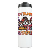 Shih Tzu Halloween Thanksgiving Kerstklassieker Thermosbeker (Voorkant)