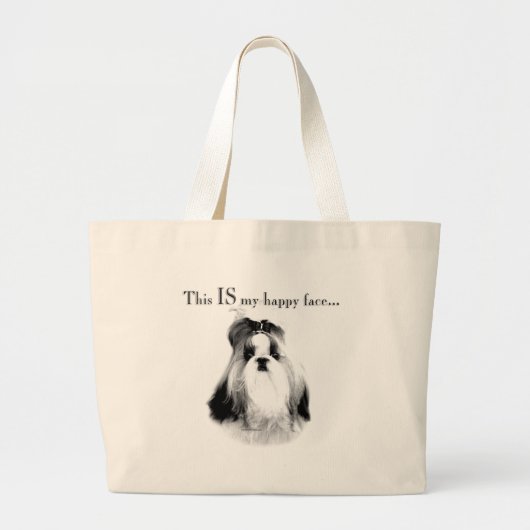 Shih Tzu Happy Face Grote Tote Bag (Voorkant)
