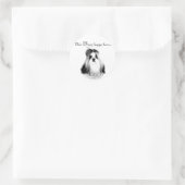 Shih Tzu Happy Face Ronde Sticker (Tas)