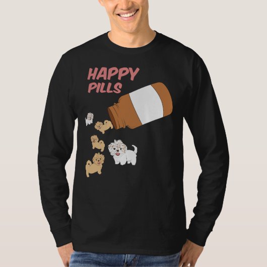 Shih Tzu Happy Pills Shih Tzu Dog T-shirt (Voorkant)