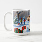 Shih Tzu hardlopen in de sneeuw met kerst Pet Koffiemok (Links)