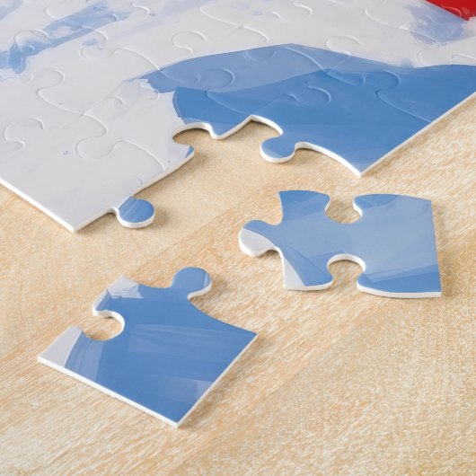 Shih Tzu hardlopen in de sneeuw met kerst Pet Legpuzzel (Zijkant)