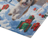 Shih Tzu hardlopen in de sneeuw met kerst Pet Snijplank (Hoek)