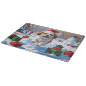 Shih Tzu hardlopen in de sneeuw met kerst Pet Snijplank (Hoek)