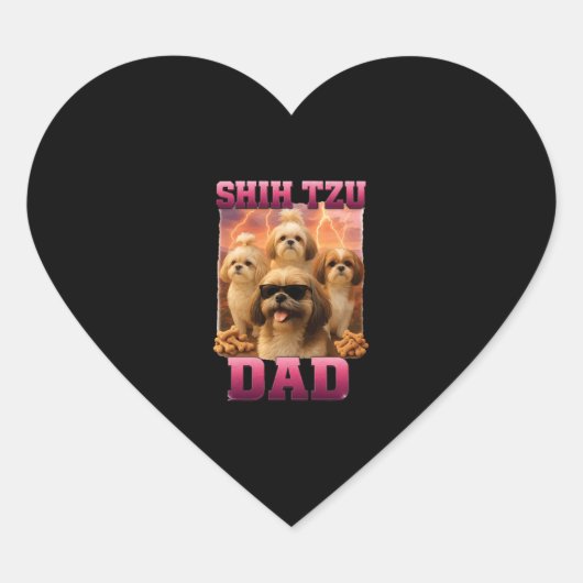Shih Tzu Hart Sticker (Voorkant)