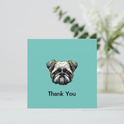 Shih Tzu Hartelijk dank Kaart (Staand voorkant)