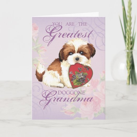 Shih Tzu Heart Grandma Kaart (Voorkant)